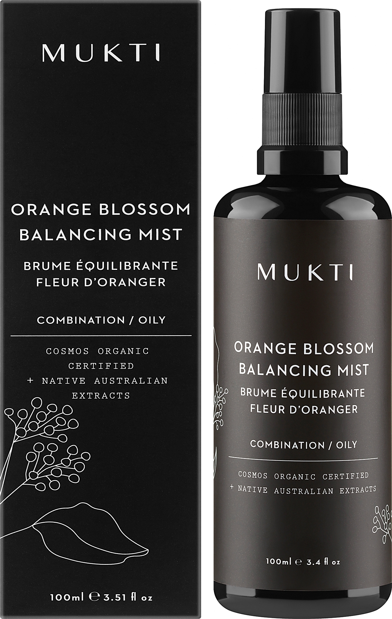 Ausgleichender Gesichtsnebel mit Orangenblüten - Mukti Organics Orange Blossom Balancing Mist  — Bild 100 ml