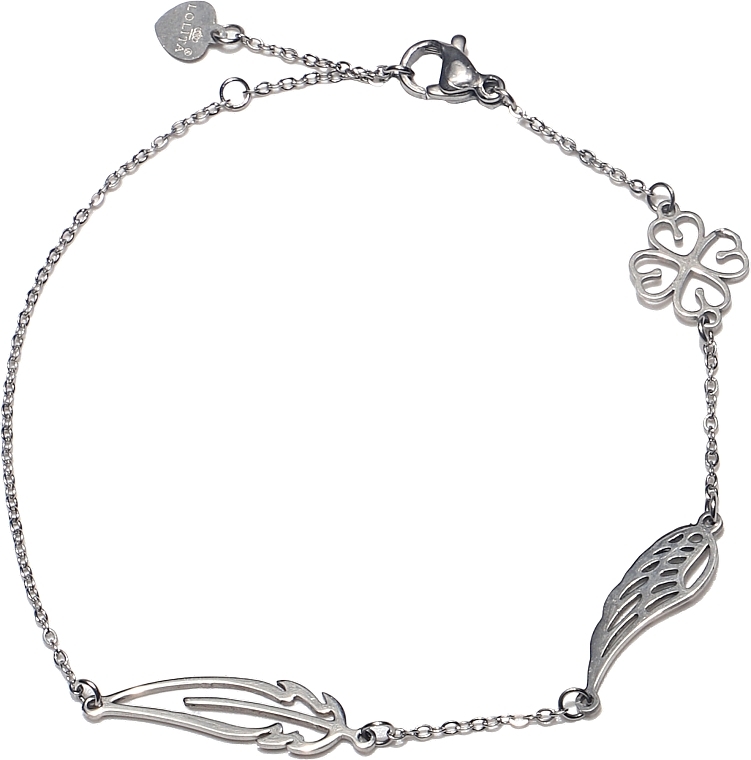 Armband für Damen Feder Flügel und Herzen silbern - Lolita Accessories — Bild N1