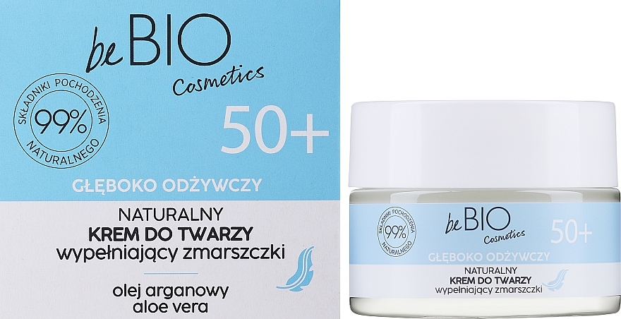 Feuchtigkeitsspendende Anti-Aging Gesichtscreme mit weißem Tee, Arganöl und Sheabutter - BeBio 50+ — Bild N2