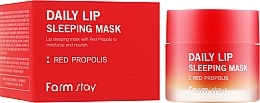 Düfte, Parfümerie und Kosmetik Nachtlippenmaske mit rotem Propolis - FarmStay Daily Lip Sleeping Mask Red Propolis