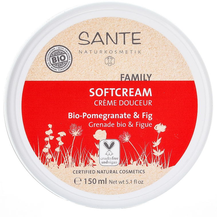Feuchtigkeitsspendende Gesichtscreme mit Granatapfel und Feigen - Sante Family Cream 