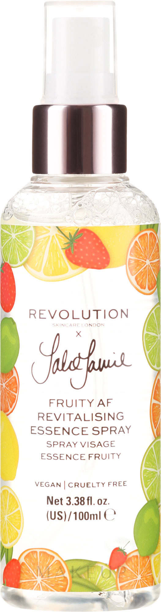 Pflegendes Gesichtsspray mit Goji-Beeren- und Zitrusfruchtextrakt - Makeup Revolution Jake Jamie Fruity AF Essence Spray — Bild 100 ml