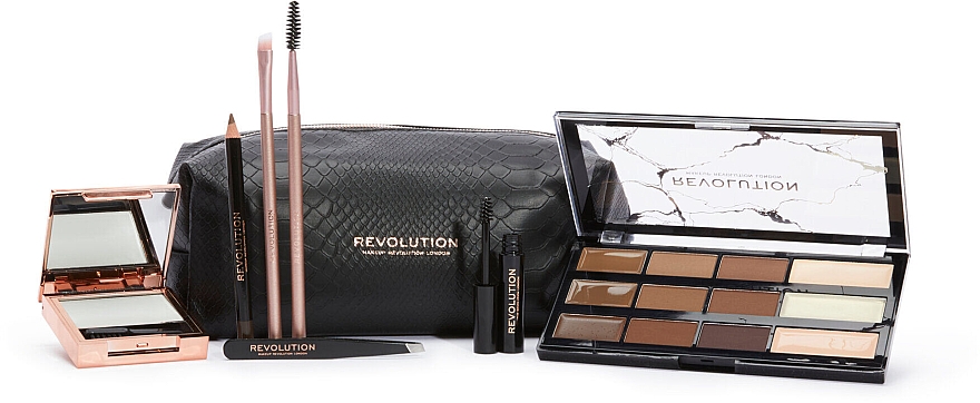 Geschenkset zum Schminken 8 St. - Makeup Revolution Brow Shaping Kit With Bag Gift Set — Bild N1