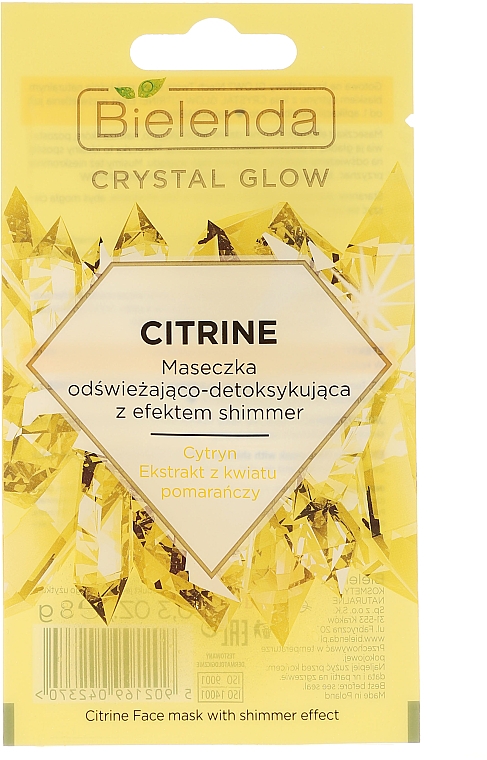 Erfrischende Detox Gesichtsmaske mit Schimmer-Effekt - Bielenda Crystal Glow Citrine Face Mask — Bild N1