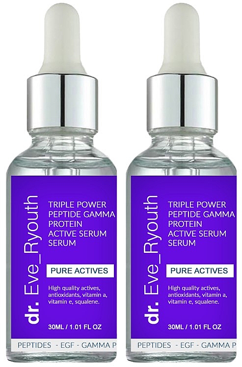 Gesichtspflegeset - Dr. Eve_Ryouth Triple Power Peptide Gamma Protein Active Serum (Gesichtsserum 2x30ml) — Bild N1