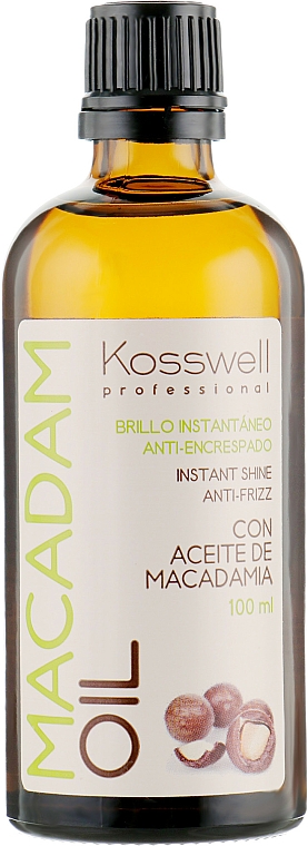 Pflegendes und revitalisierendes Anti-Frizz Haaröl mit Macadamia- und Arganöl - Kosswell Professional Macadamia Oil — Bild N2