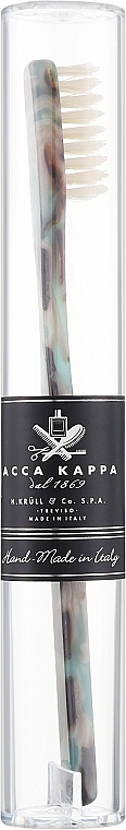 Zahnbürste - Acca Kappa Medium Pure White Bristle Toothbrush Havana & Green — Bild N1