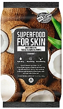 Düfte, Parfümerie und Kosmetik Feuchtigkeitsspendende Gesichtsreinigungstücher mit Kokos - Superfood For Skin Moisturizing Facial Cleansing Wipes Coconut