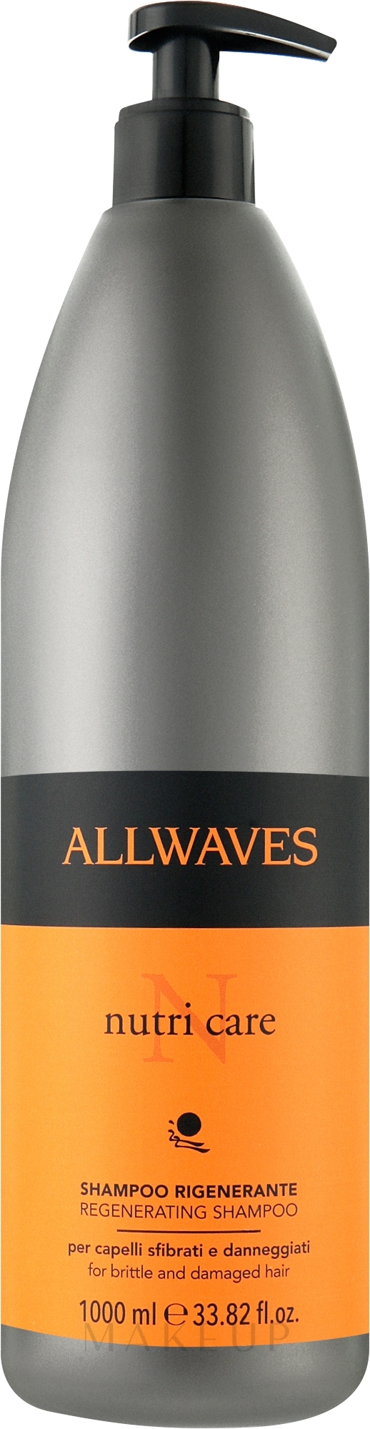Stärkendes Shampoo für geschädigtes Haar mit Vitamin F - Allwaves Nutri Care Regenerating Shampoo — Bild 1000 ml