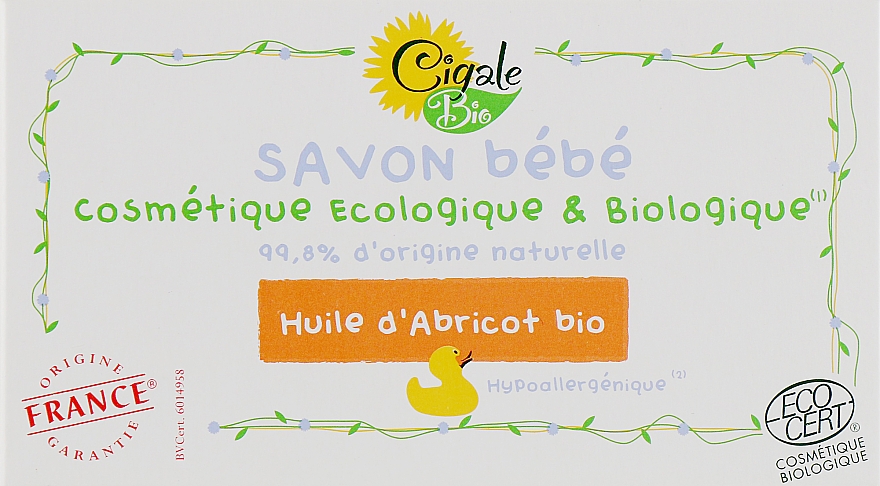 Babyseife mit Aprikosenöl - La Cigale Bio Baby Soap With Apricot Oil — Bild N1