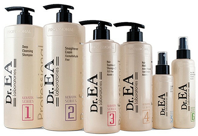 Set - Dr.EA Keratin Hair Care Set (hair/cr/1000ml + shm/1000ml + shm/500ml + mask/500ml + serum/130ml + milk/220ml) — Bild N1