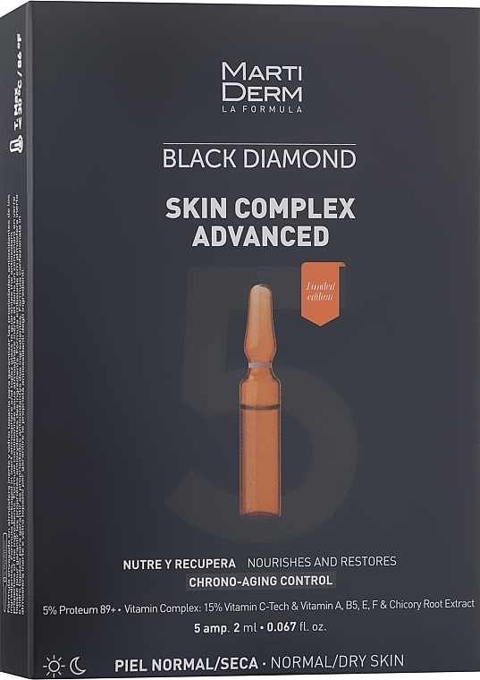 Gesichtsampullen für normale bis trockene Haut - MartiDerm Black Diamond Skin Complex Advanced — Bild N2