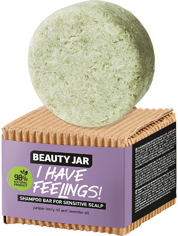 Festes Shampoo für empfindliche Kopfhaut mit Wacholderbeeren- und Lavendelöl - Beauty Jar I Have Feelings