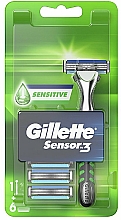 Düfte, Parfümerie und Kosmetik Rasierer mit 6 Ersatzklingen - Gillette Sensor3 Sensitive