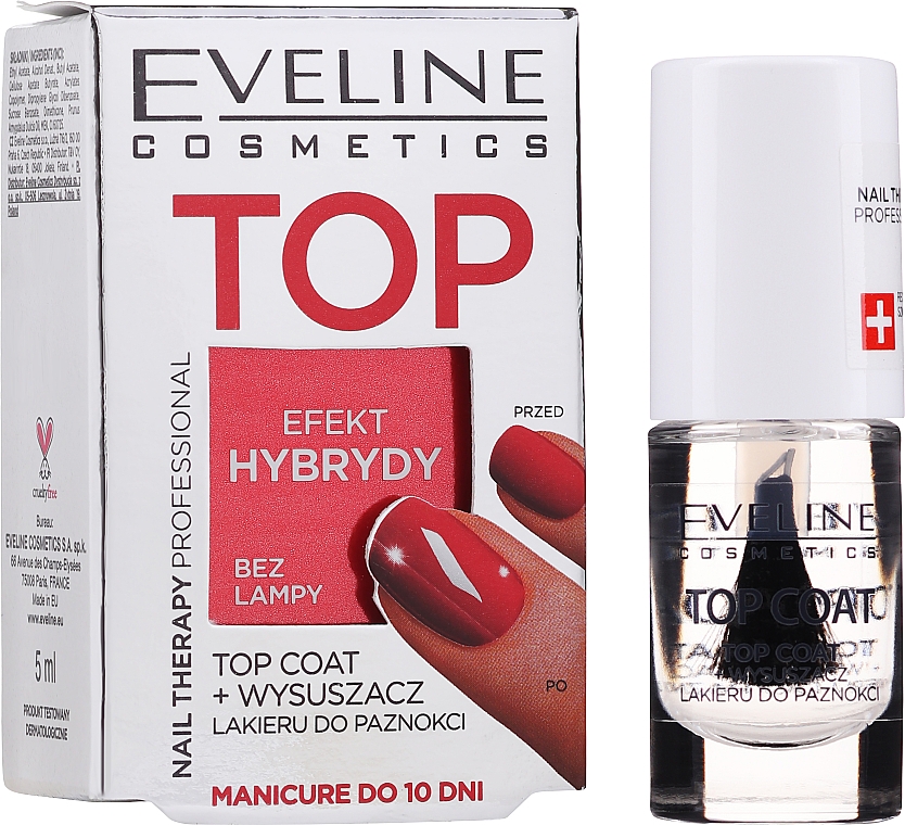 Schnelltrocknender Nagelüberlack - Eveline Cosmetics Nail Therapy Professional Top Coat — Bild N1