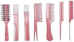 Düfte, Parfümerie und Kosmetik Professionelles Haarkamm-Set - Bifull Professional Peine Set 7 Set Pink