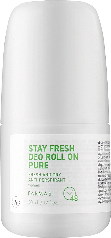 Deo Roll-on Antitranspirant - Farmasi Stay Fresh Deo Roll-on Pure — Bild N1