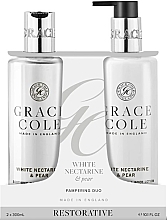 Set - Grace Cole White Nectarine & Pear Body Care Pampering Duo (sh/gel/300ml + h/lot/300ml) — Bild N1