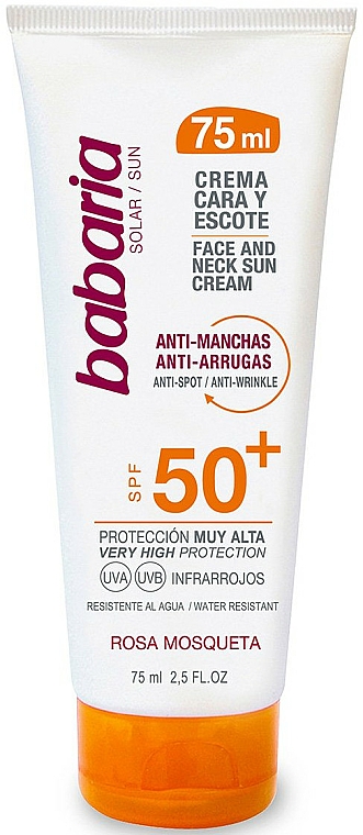 Sonnenschutzcreme für Gesicht und Hals LSF 50 - Babaria Face Sun Cream Spf50 — Bild N1