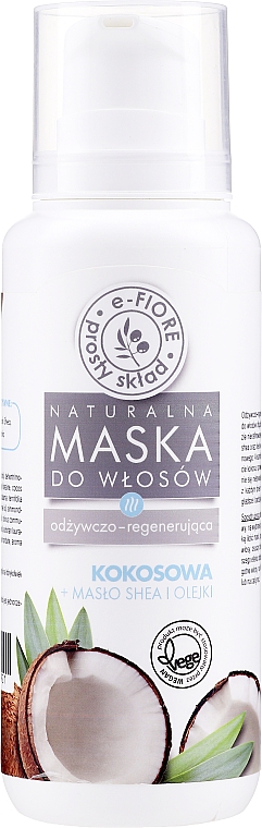 Pflegende und regenerierende Haarmaske mit Sheabutter, Kokosnuss- und Macadamiaöl - E-Fiore Shea Oil And Oils Coconut Hair Mask — Bild N1