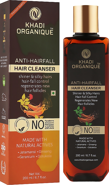 Natürliches ayurvedisches Shampoo gegen Haarausfall und Haarbruch, ohne Sulfate - Khadi Organique Anti-HairFall Hair Cleanser — Bild N2