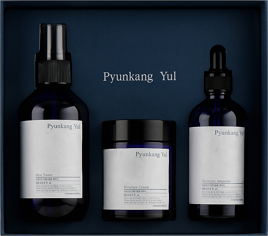 Gesichtspflegeset - Pyunkang Yul Best Skincare Item Set (Gesichtstonikum mit Coptis-Extrakt 200ml + Gesichtsserum 100ml + Gesichtscreme 100ml)
