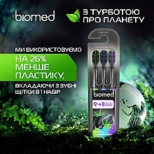 Zahnbürsten-Set mittel 3 St. - Biomed Black 2+1 Toothbrush — Bild N6