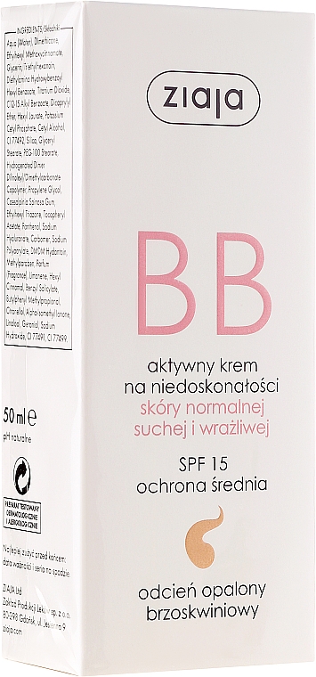 BB Creme für trockene, empfindliche und normale Haut SPF 15 - Ziaja BB-Cream — Foto N2