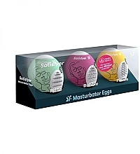 Set - Satisfyer Masturbator Egg 3er Set Riffle,Bubble,Fierce — Bild N1