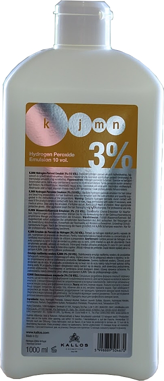 Entwicklerlotion 3% - Kallos Cosmetics KJMN Hydrogen Peroxide Emulsion — Foto N2