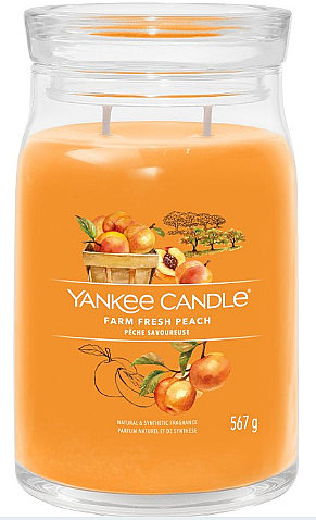 Duftkerze im Glas Farm Fresh Peach mit 2 Dochten - Yankee Candle Singnature — Bild N2
