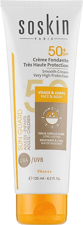 Sonnenschutzcreme für Gesicht und Körper - Soskin Smooth Cream Body & Face Very High Protection SPF50+ — Bild N1