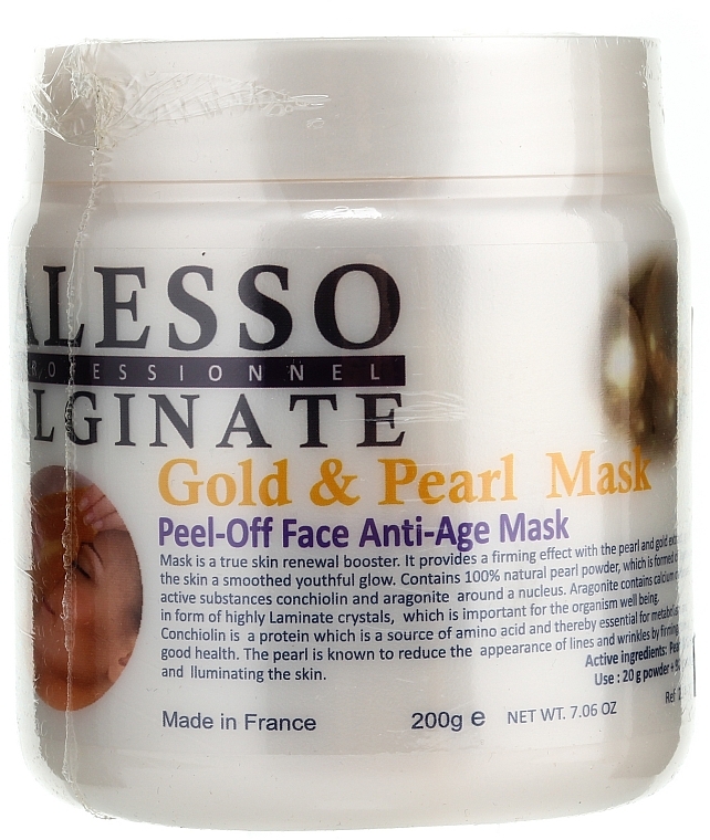 Anti-Aging Alginat-Gesichtsmaske mit Gold und Perlen - Alesso Professionnel Alginate Gold and Pearl Peel-Off Face Anti-Age Mask  — Bild N1