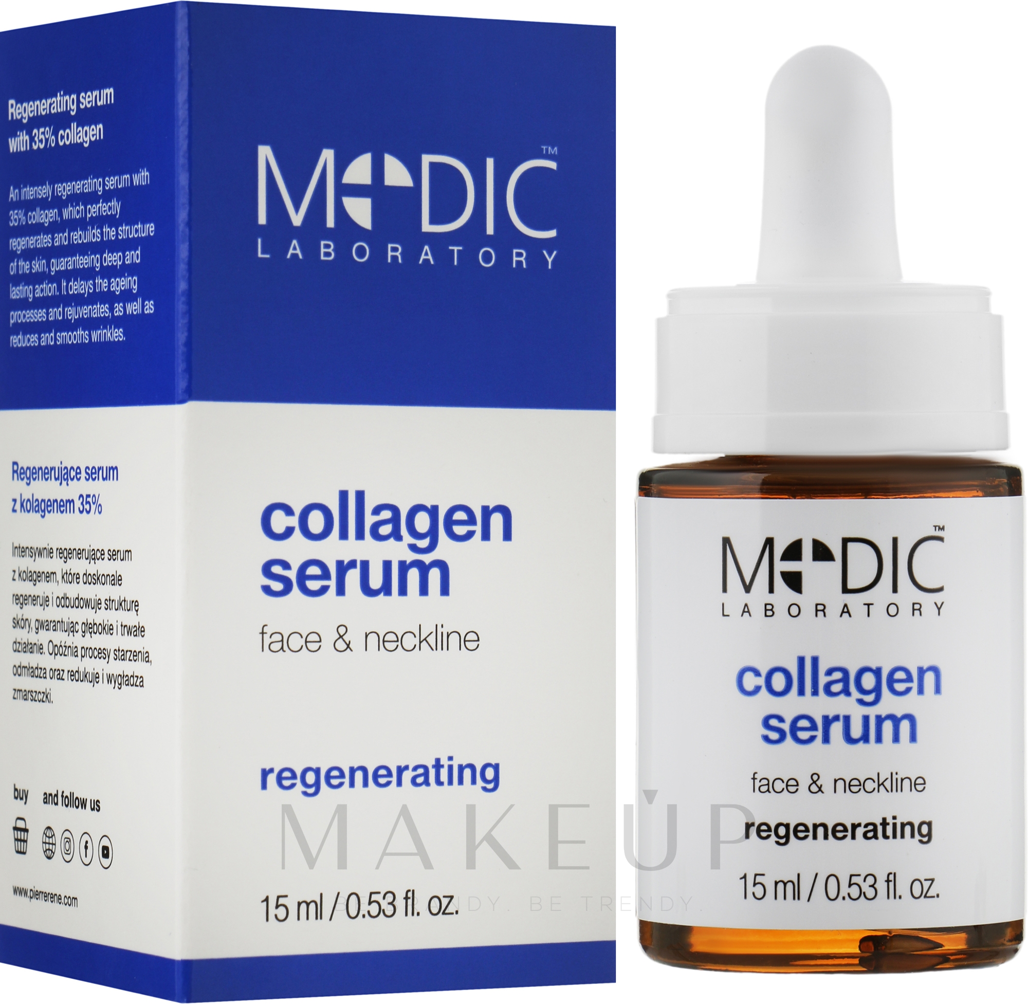 Regenerierendes Serum für Gesicht, Hals und Dekolleté mit 35% Kollagen - Pierre Rene Medic Laboratorium Regenerating Collagen Serum — Bild 15 ml