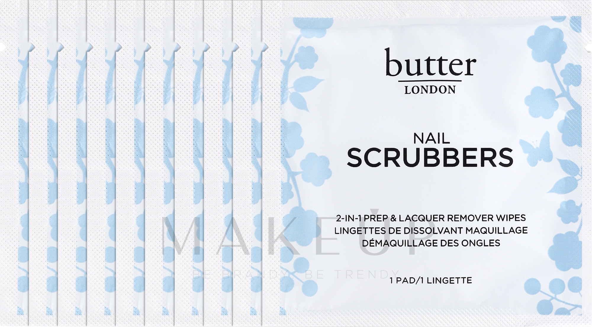 Wischtücher zum Entfernen von Nagellack - Butter London Nail Scrubbers 2-In-1 Prep & Lacquer Remover Wipes — Bild 10 St.