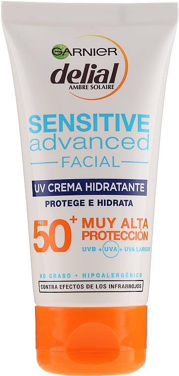Feuchtigkeitsspendende Sonnenschutzcreme für das Gesicht SPF 50+ - Garnier Delial Ambre Solaire Sensitive Advanced Face Cream SPF50+ — Bild N1