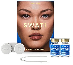Düfte, Parfümerie und Kosmetik Farbige Kontaktlinsen Sapphire 6 Monate - Swati 6-Months Deep-Sea Blue Coloured Lenses