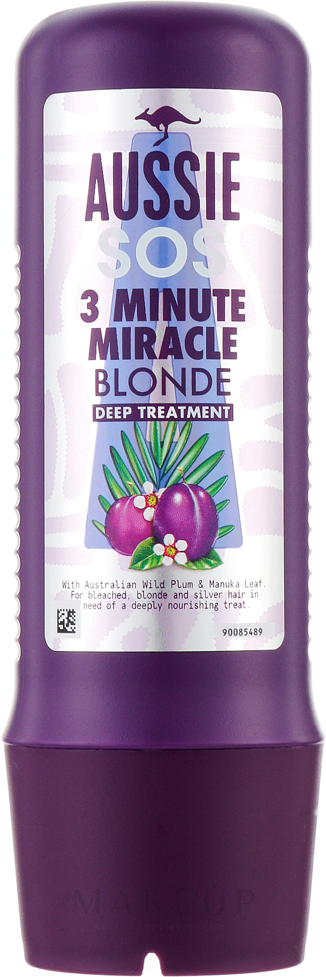 3-Minuten-Wunder-Haarmaske für blondes und graues Haar mit australischer Wildpflaume und Manukablatt - Aussie 3 Minute Miracle Blonde Deep Treatment — Bild 225 ml