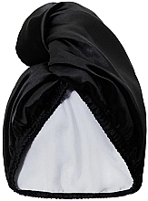 Düfte, Parfümerie und Kosmetik Doppelseitiges Satin-Haartuch schwarz - Glov Double-Sided Satin Hair Towel Wrap Black