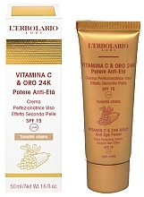 Gesichtscreme mit Vitamin C und 24 Karat Gold, helle Farbe - L'Erbolario Vitamin C And 24K Gold Anti Age Power SPF 15  — Bild N1