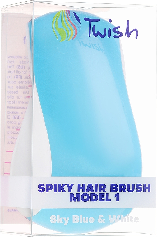 Entwirrbürste blau-rosa - Twish Spiky 1 Hair Brush Sky Blue & White — Bild N4