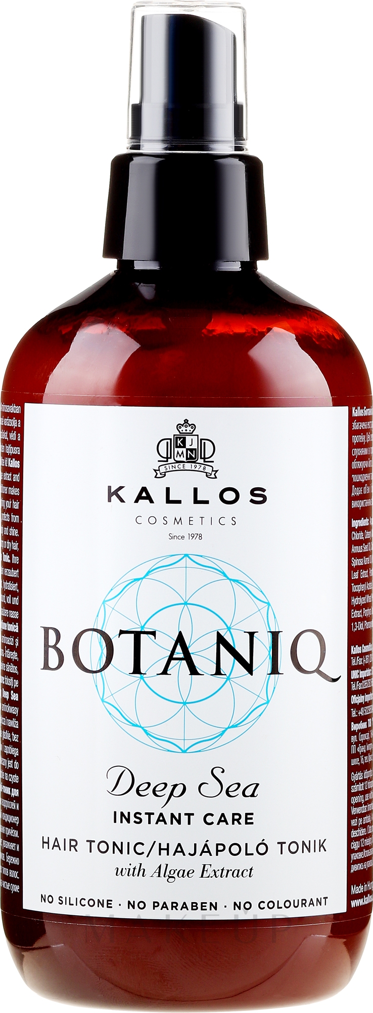 Belebendes Haartonikum mit Sofortwirkung - Kallos Cosmetics Botaniq Deep Sea Instant Care Hair Tonic — Bild 300 ml