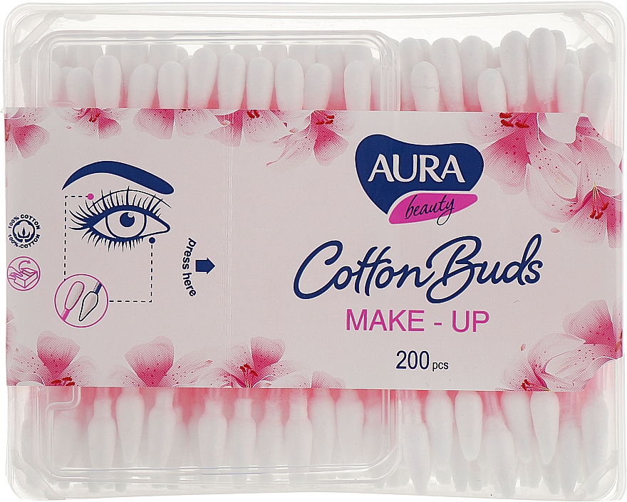 Patyczki kosmetyczne 200 szt. - Aura Beauty — Bild N1