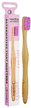 Düfte, Parfümerie und Kosmetik Zahnbürste aus Bambus mittel mit rosa Borsten - Nordics Bamboo Toothbrush Pink Bristles