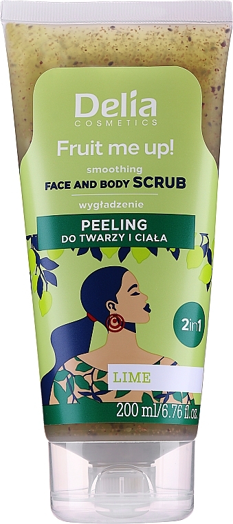 Peeling für Gesicht und Körper mit Limette - Delia Fruit Me Up! Smoothing Face And Body Scrub Lime — Bild N1