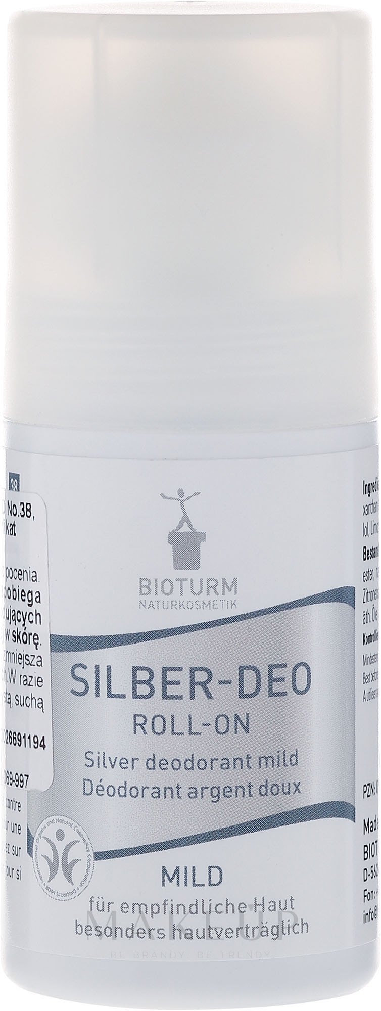 Mildes Silber-Deo Roll-on Antitranspirant - Bioturm Silver Mild Deo Roll-On No.38 — Bild 50 ml