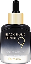 Düfte, Parfümerie und Kosmetik Anti-Aging-Serum mit schwarzer Schnecke und Peptiden - Farmstay Black Snail & Peptide 9 Perfect Ampoule