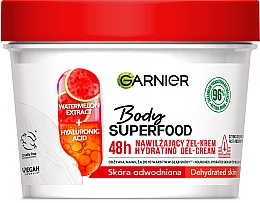 Düfte, Parfümerie und Kosmetik Körpergel-Creme für trockene Haut - Garnier Body SuperFood Watermelon & Hyaluronic Acid Hydrating Gel-Cream