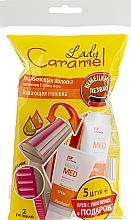 Düfte, Parfümerie und Kosmetik Set - Lady Caramel (razor/5pcs + ash/cr/20ml)