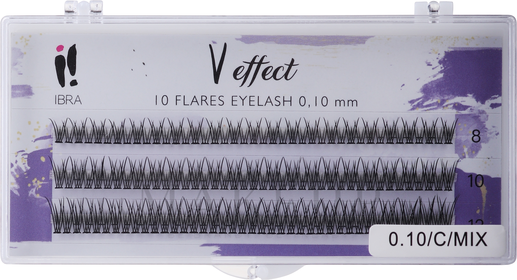 Wimpernbüschel - Ibra 10 Flares Eyelash Mix V Effect — Bild 60 St.